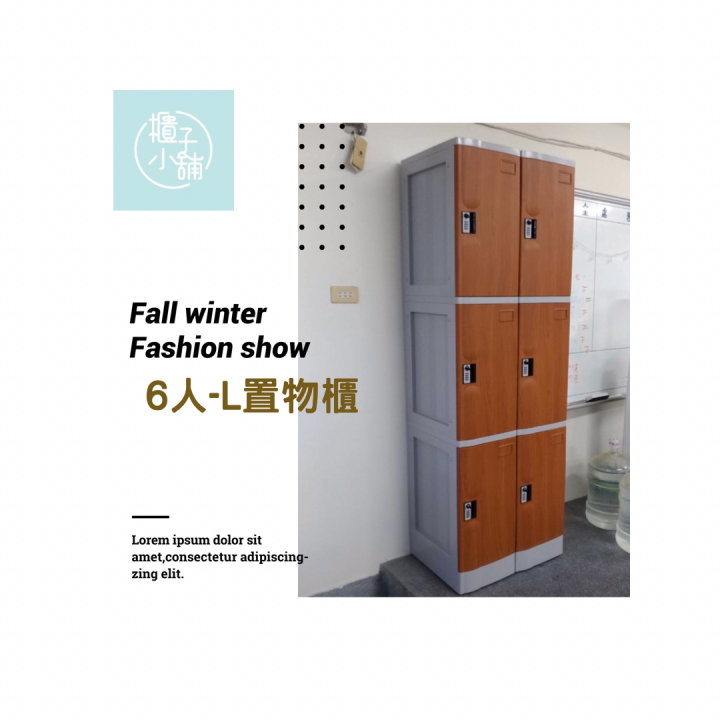 12人 ABS櫃-L 木紋門板-把手櫃新竹健身房置物櫃